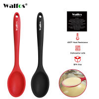 WALFOS ขนาดใหญ่เกรดอาหารซิลิโคนช้อนซุปด้ามยาวสีทึบครัวช้อนซิลิโคน Flatware Utensils อุปกรณ์เสริม