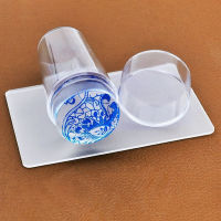 BEAUTYBIGBANG  New Design Pure Clear Jelly Silicone Nail Art Stamper Scraper with Cap Transparent 2.8cm Nail Stamp Stamping Tools