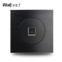 【ใหม่】 Wallpad L6สีดำซาตินโลหะ CAT6 PC ข้อมูลอีเธอร์เน็ตคอมพิวเตอร์ผนังซ็อกเก็ต RJ45เต้าเสียบสายไฟแปรงอลูมิเนียม86x86มิลลิเมตร