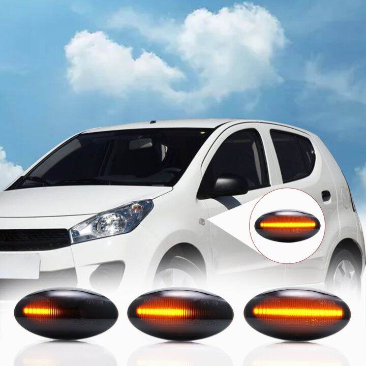 2 Clignotants Latéraux Dynamiques Séquentiels Pour Suzuki Swift, Jimmy, Vitara, SX4, Alto - Amber, Boîtier Noir Fumé - 12V