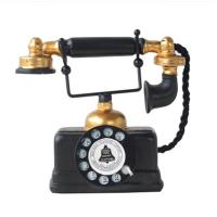Vintage Resin Telephone Model Miniature Craft Photography Props Photography Prop Bar Home Decor 19.1cm x 16cm