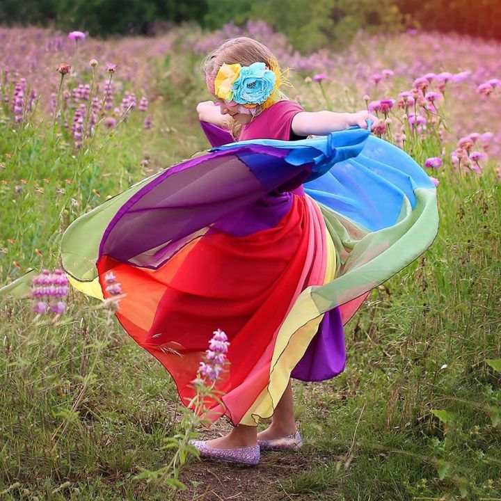 jeansame-dress-1-2-3-4-5-6-7-8ปีสายรุ้งสาวฤดูร้อนชุดเด็กที่มีสีสันแกว่ง-f-lared-ชุดเด็กงานเลี้ยงวันเกิดเสื้อผ้าสีชมพูสำหรับเด็ก