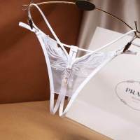 Pantys Temptation Erotic Underwear 39;s Women Transparent Pearl Thong G-string Opening Crotch Lace Women for Panties Lingerie Sexy