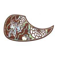 HR-Acoustic Guitar Pickguard Self-adhesive Sapele Inlaid with Shell