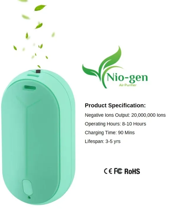 Niogen Air Purifier, Wearable Air Purifier (Instock & Ready to Ship