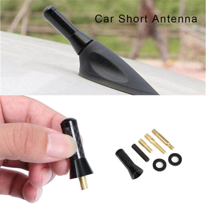 【readystock】1.4" Short Carbon Fiber car short antenna,car radio antenna