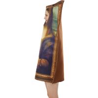 Eraspooky Funny Mona Lisa Mural Costume For Adult Unisex Sponge Jumpsuit Halloween Costume Classic Cosplay Carnival Fancy Dress