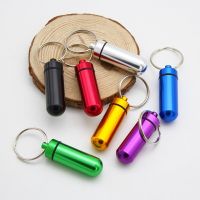 1 PCS Colorful Baby Aluminum Pill Box Medicine Case Container Bottle Holder Keychain Outdoor Pill Case Pillbox Portable