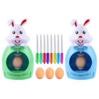 Easter Egg Decorating Kit Easter Egg Dye Kit Easter Egg Spinner Machine Toy with 8 Colorful Marker Pens Easter Gifts for Kids bearable