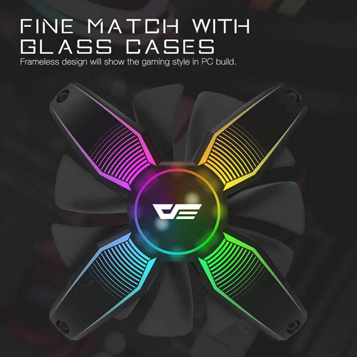 darkFlash 120mm PC Case Fan RGB LED Gaming Compute Fan for CPU Cooling