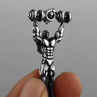 316L Stainless Steel Fitness Dumbbell Muscle Mens Necklace Boutique Vintage Hip Hop Fashion Biker Pendant Jewelry Wholesale2023