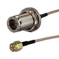 RG316 SMA Male Plug to N Female jack Bulkhead Nut Connector Crimp RF Coaxial Jumper Pigtail Cable For Radio Antenna 4inch 10M