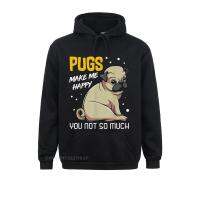 Sudadera con capucha de Pugs para hombre, ropa divertida con diseño de cachorro, perro, Animal, te hace feliz, no tanto