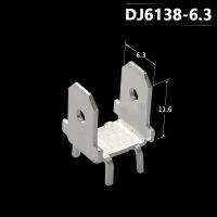 100ชิ้น6.3บอร์ดสองหัวใส่ขั้วบัดกรีบัดกรี Pcb แผงแทรกเทอร์มินัลบล็อกเชื่อมต่อ Dj6138