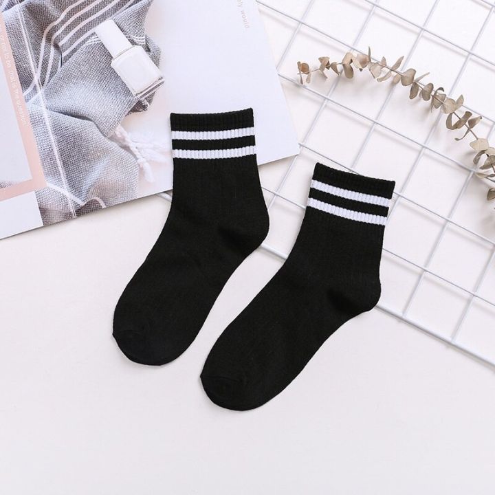 summer-women-socks-japanese-harajuku-cute-candy-color-girl-white-black-loose-striped-socks