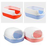 ถาดขับถ่ายสัตว์เลี้ยง Bedpan กล่องแมวลิตเตอร์ป้องกันการสาดถาดแมวพร้อมที่ตักทำความสะอาดสุนัขแมวกล่องพลาสติกอุปกรณ์สำหรับแมว