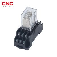 สวิตช์รีเลย์ DC 12V/24V AC 110V/220V สวิตช์รีเลย์ MY4รีเลย์สำหรับการใช้งานทั่วไปขดลวดเครื่องถ่ายทอดสัญญาณไฟฟ้า1ชุดพร้อมหลอดไฟอะแดปเตอร์