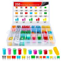 250PCS blade automobile fuse combination kit 5A-30A standard mini fuse 20A-60A low high STD profile box replacement fuse  applic Fuses  Accessories