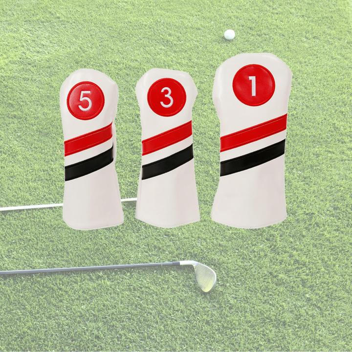 bolehdeals-3x-ซองคลุมหัวไม้กอล์ฟกอล์ฟการเรียงขนแกะปลอกหุ้มหัวไม้กอล์ฟ-driver-golf-กันรอย