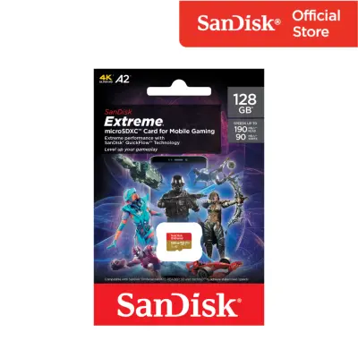SanDisk Extreme Gaming microSDXC, SQXAA 128GB, V30, U3, C10, A2, UHS-I, 190MB/s R, 90MB/s ( SDSQXAA-128G-GN6GN ) ( เมมโมรี่การ์ด ไมโครเอสดี การ์ด )