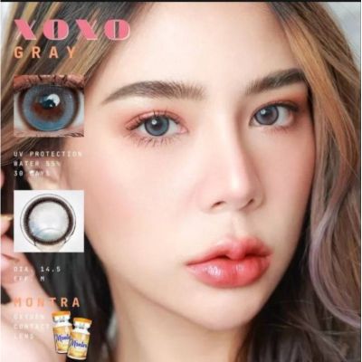 คอนแทคเลนส์ลายฮิต ในtiktok Montra lens รุ่น XOXO gray brown black (สายตาสอบถามในแชท)