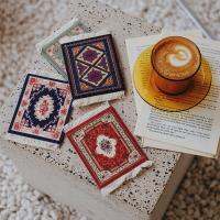 Retro Turkey Placemats Bohemian Table Mat Non Slip Coffee Cup Coaster Tablemat with Tassels Dining Table Mat Kitchen Accessories