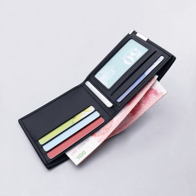 ：“{—— Men Fashion Canvas Wallet Short Purse Credit Card Case Bag Black/Blue/Gray Card Holder Wallet Male Money Bag 2023 Bank Holder