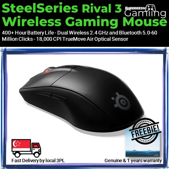 SteelSeries Rival 3 Wireless Gaming Mouse 2.4 GHz Bluetooth 5.0