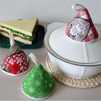 Triangular Pot Cover Kitchen Casserole Enamel Insulation Clip Fabric Insulation Hanging Handle Glove Xmas Party Gift