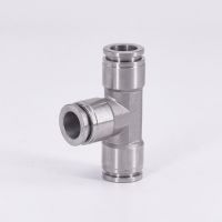 QDLJ-4 6 8 10 12 14 16mm Tee 3 Way Spliter Pneumatic 304 Stainless Steel Push In Quick Connector Release Air Fitting Homebrew