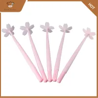 ปากกาพลาสติกลายดอกซากุระแฟชั่น RESIGH ปากกาดอกไม้แสนโรแมนติกสีชมพูเขียนบันทึกซิลิโคนนิ่มสำหรับใช้ในสำนักงาน