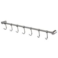 Kitchen Rail Rack Wall Mounted Utensil Hanging Stainless Steel Hanger Hooks for Pot Towel