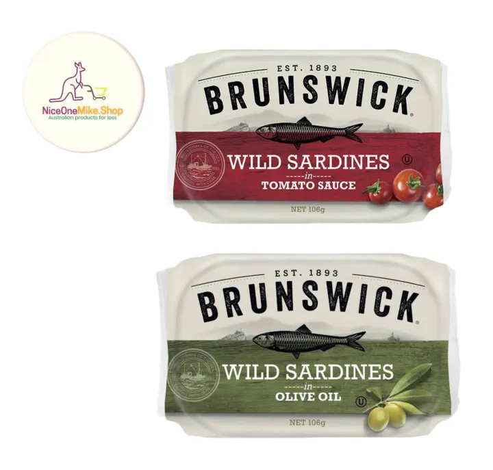 Brunswick Wild Sardines Olive Oil and Tomato Sauce 106g Lazada PH