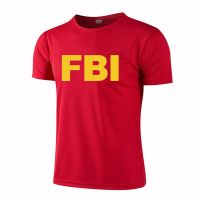 เสื้อยืด FBI Man เจ้าหน้าที่หน่วยสืบราชการลับตำรวจซีไอเอพนักงานด้านหน้าและด้านหลังพิมพ์เสื้อยืดแขนสั้นฤดูร้อนเสื้อยืด XS-5XL