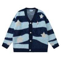 HOT★Y2k Cewek Seksi ลาย Star Seahorse Cardigan ฤดูหนาวเสื้อกันหนาวหนาแฟชั่นผู้หญิงและผู้ชายคู่เสื้อร้อนขาย