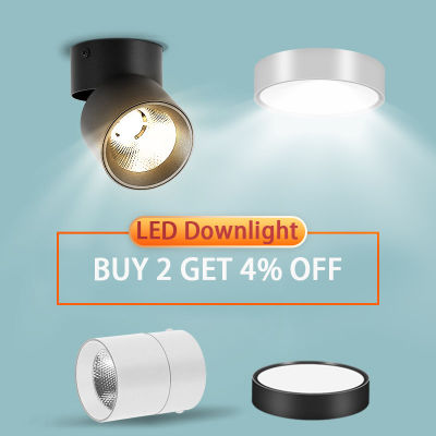 LED Downlight 220V Foldable Spot Light COB Surface Mounted Spotlight Ceiling Lamp for Living Room Kitchen Indoor Neutral Light