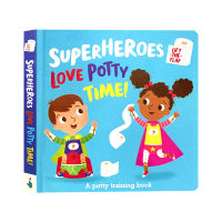Superheroes love potty time! Superheroes fall in love with the toilet 2-6-year-old childrens English Enlightenment, flipping books, puzzle, early education, English flipping books, imported original books, childrens cognitive enlightenment