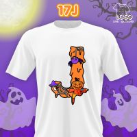 ลายตัวอักษรรุ่น  Halloween เสื้อขาว ( J K L  )