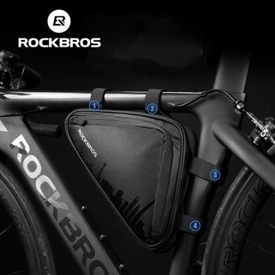 กรอบด้านหน้ารถจักรยาน ROCKBROS กระเป๋าสามเหลี่ยมหลอดที่มีน้ำหนักเบามากเครื่องมือซ่อมแซมกระเป๋าอุปกรณ์เสริมกีฬากลางแจ้งขี่จักรยาน