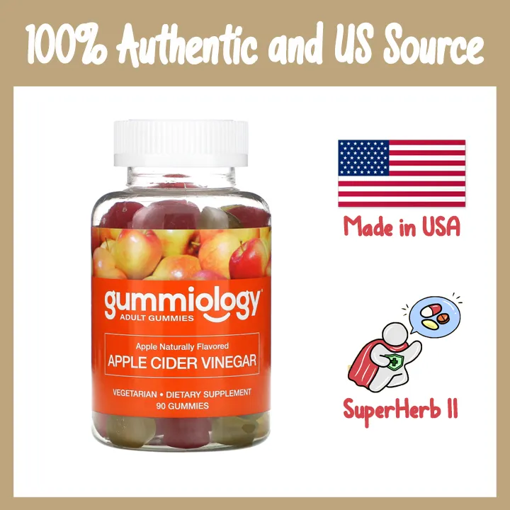 Gummiology, Adult Apple Cider Vinegar Gummies, Natural Apple Flavor, 90 ...