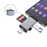 เครื่องอ่านการ์ด OTG 6 In 1 USB Type-C/micro USB/USB 2.0 /Tf/sd เครื่องอ่านการ์ดความจำการ์ดสำหรับคอมพิวเตอร์แล็ปท็อปโทรศัพท์แอนดรอยด์