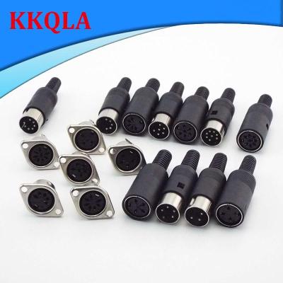 QKKQLA Din 3 4 5 6 7 8 Pin Core Male Female Connector Power Plug Female Socket Hulled Panel Mount Chassis Soldering Iron