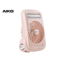 AIKO #KN-2825 USB พัดลมชาร์จไฟ โลโก้ยูนิคอน พร้อมฟังก์ชั่นโคมไฟ ไฟฉาย ใบพัด 5" ***รับประกัน 1ปี