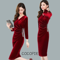 Cocopie ชุดเดรสผู้หญิง เสื้อผ้าผญสวยๆ เดรส ทันสมัย ชิค สบายๆ สบาย WLQ23A0PXK 42Z231021