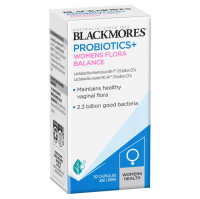 Blackmores Probiotics+ Women Flora Balance 30 Capsules แบลคมอร์สโปรไบโอติกส์+ สำหรับสุภาพสตรี 30 แคปซูล Exp 27/07/2023