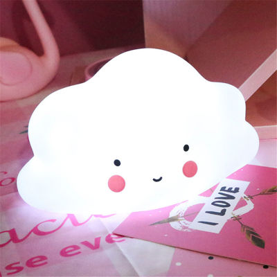 [Homior] LED Cloud-shaped button battery light baby night light lamp children room sleeping children girl toy Home Room Decor Gift