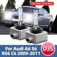 2X6000K หลอดไฟโคมไฟหน้ารถยนต์ซ่อนซีนอนรถยนต์ D3s สำหรับ Audi A6 C6 S6 Rs6 2011 2009 2010