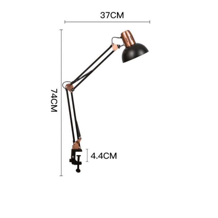 โคมไฟตั้งโต๊ะนำสตูดิโอโคมไฟแบบพกพาวินเทจพร้อมที่หนีบอ่านหนังสือพับได้โคมไฟเขียนไฟอ่านหนังสือสำหรับโต๊ะทำเล็บเล็บ-ไม่มีหลอดไฟ