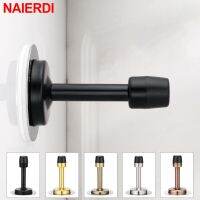 NAIERDI Stainless Steel Door Stops Wall Mounted Door Stopper Rubber Holder Catch Floor Fitting With Screws Bedroom Home Hardware Decorative Door Stops