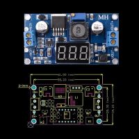 โมดูลควบคุมแรงดันไฟฟ้าแบบปรับได้ LM2596 DC-DC DC/DC 4.0-40V ถึง1.25-37V พร้อมโวลต์มิเตอร์ไฟ LED